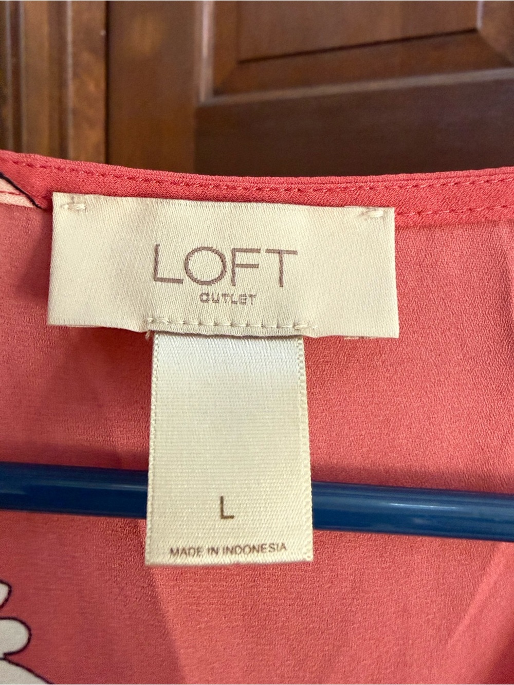 Ann Taylor LOFT Outlet Coral Pink Flower Print Blouse